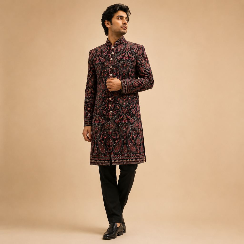 Midnight Paisley Sherwani