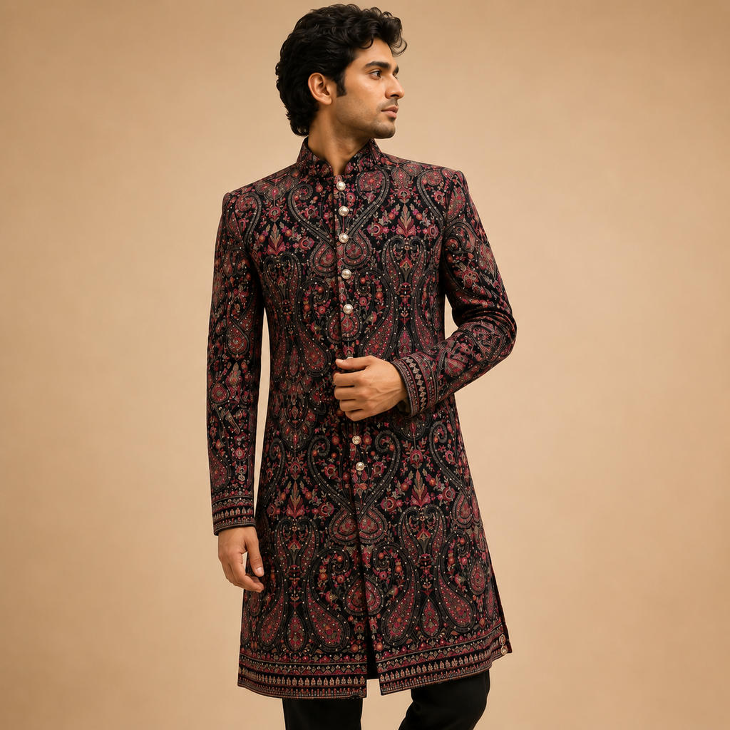 Midnight Paisley Sherwani