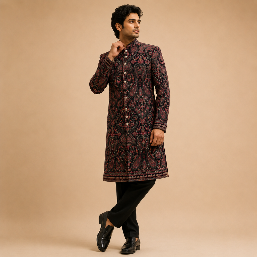 Midnight Paisley Sherwani