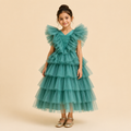Sea Mist Ruffle Princess Dress