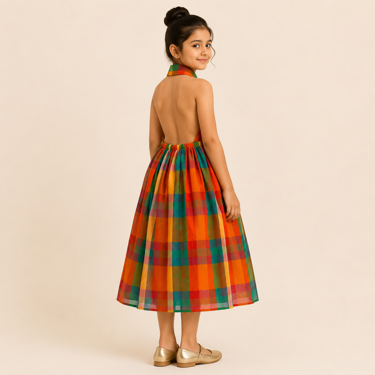 Sunset Plaid Shirt Dress