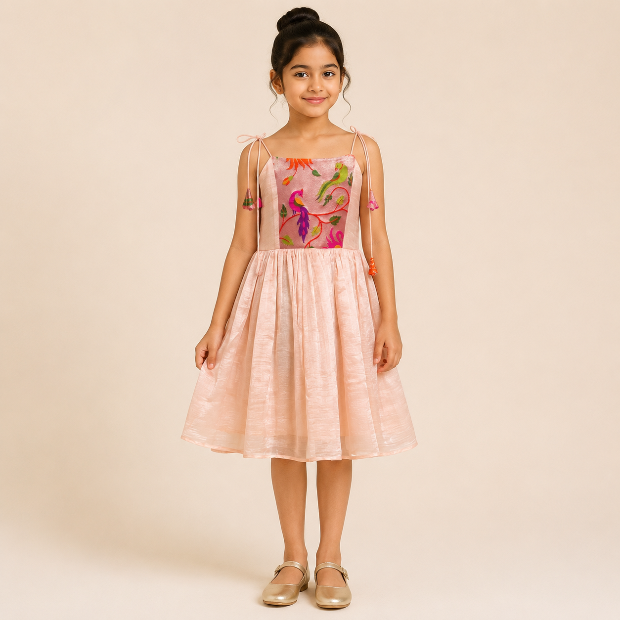 Blush Aviary Embroidered Dress