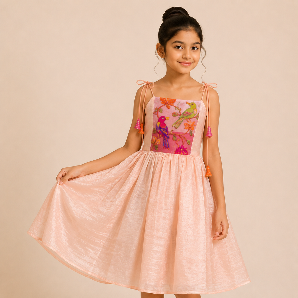 Blush Aviary Embroidered Dress