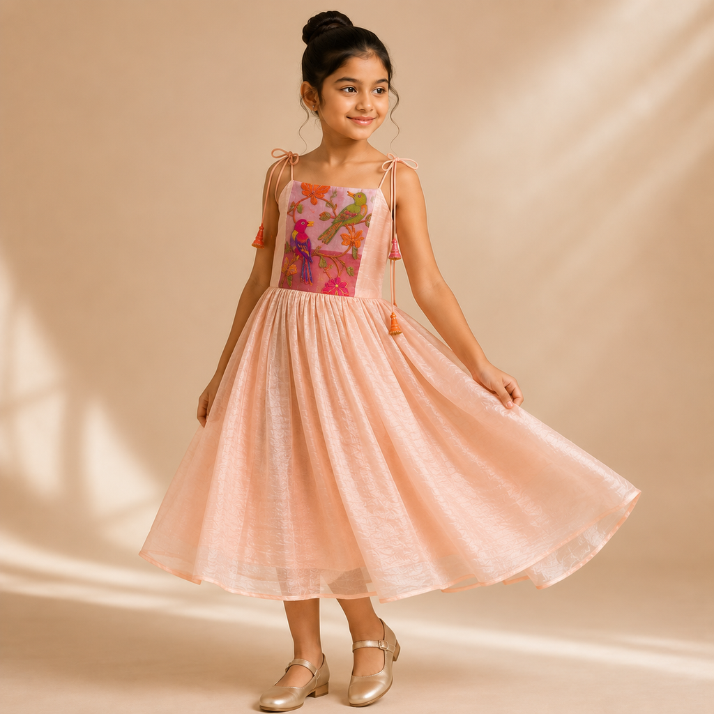 Blush Aviary Embroidered Dress