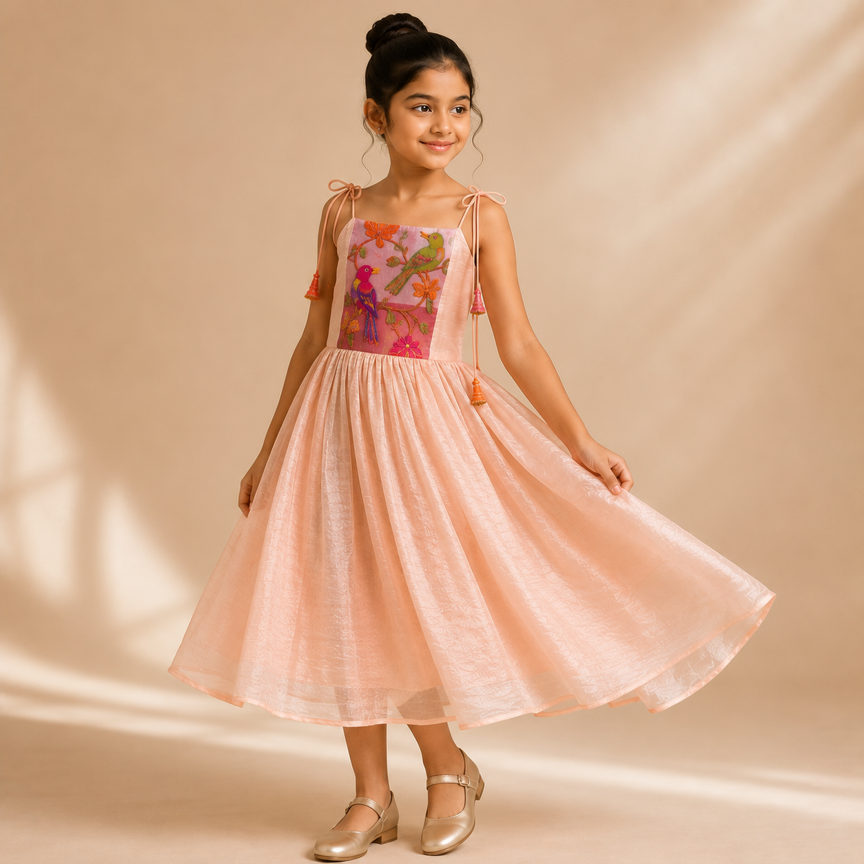 Blush Aviary Embroidered Dress
