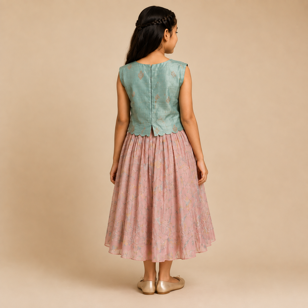 Sage Blossom Party Dress