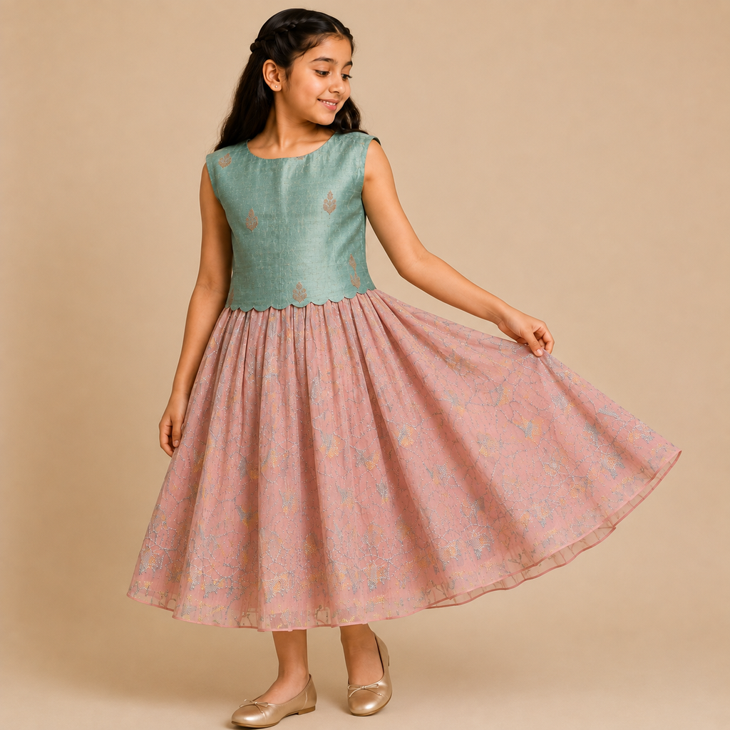 Sage Blossom Party Dress