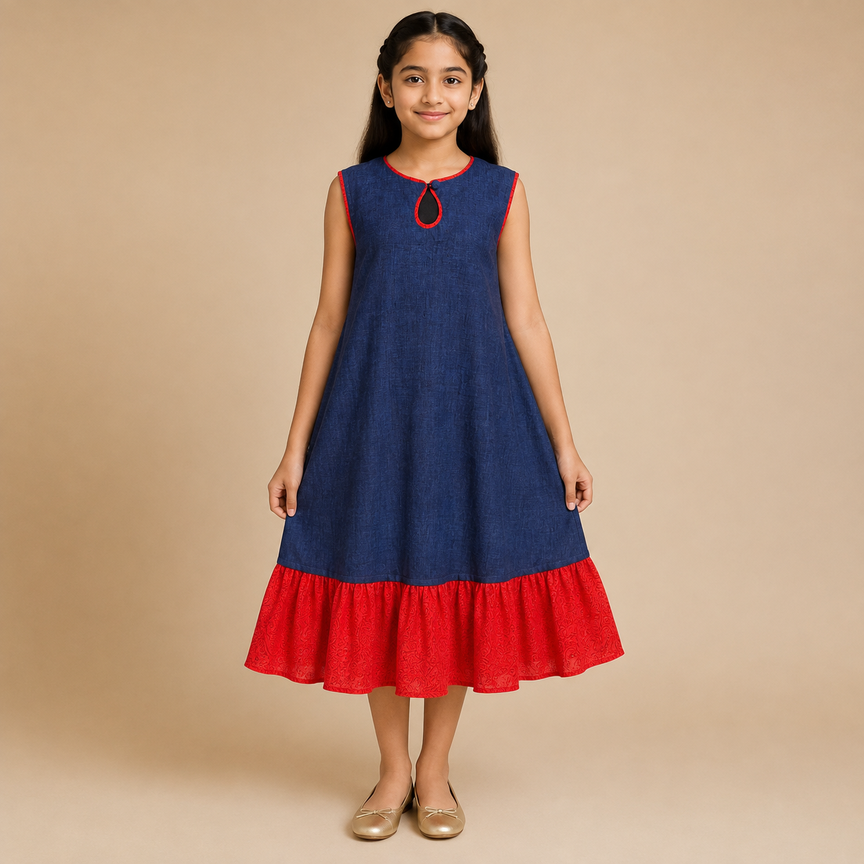 Midnight Scarlet Ruffle Maxi Dress