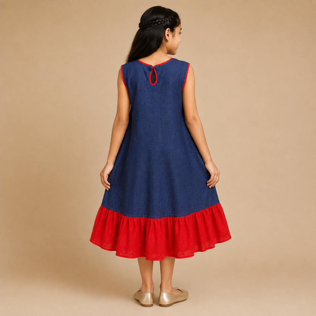 Midnight Scarlet Ruffle Maxi Dress