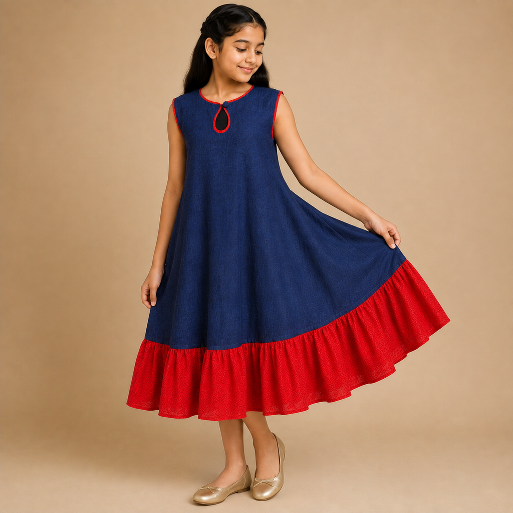 Midnight Scarlet Ruffle Maxi Dress