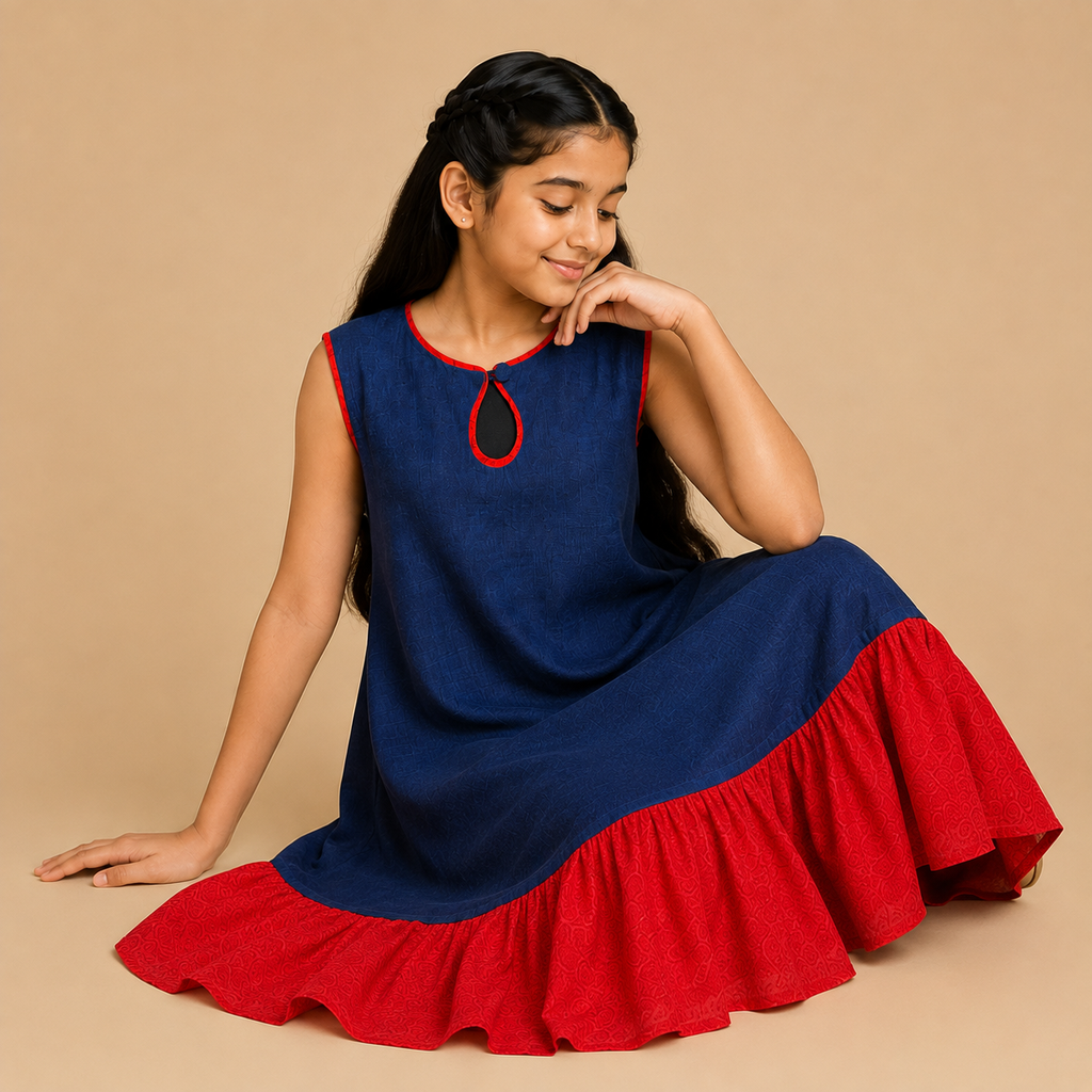 Midnight Scarlet Ruffle Maxi Dress