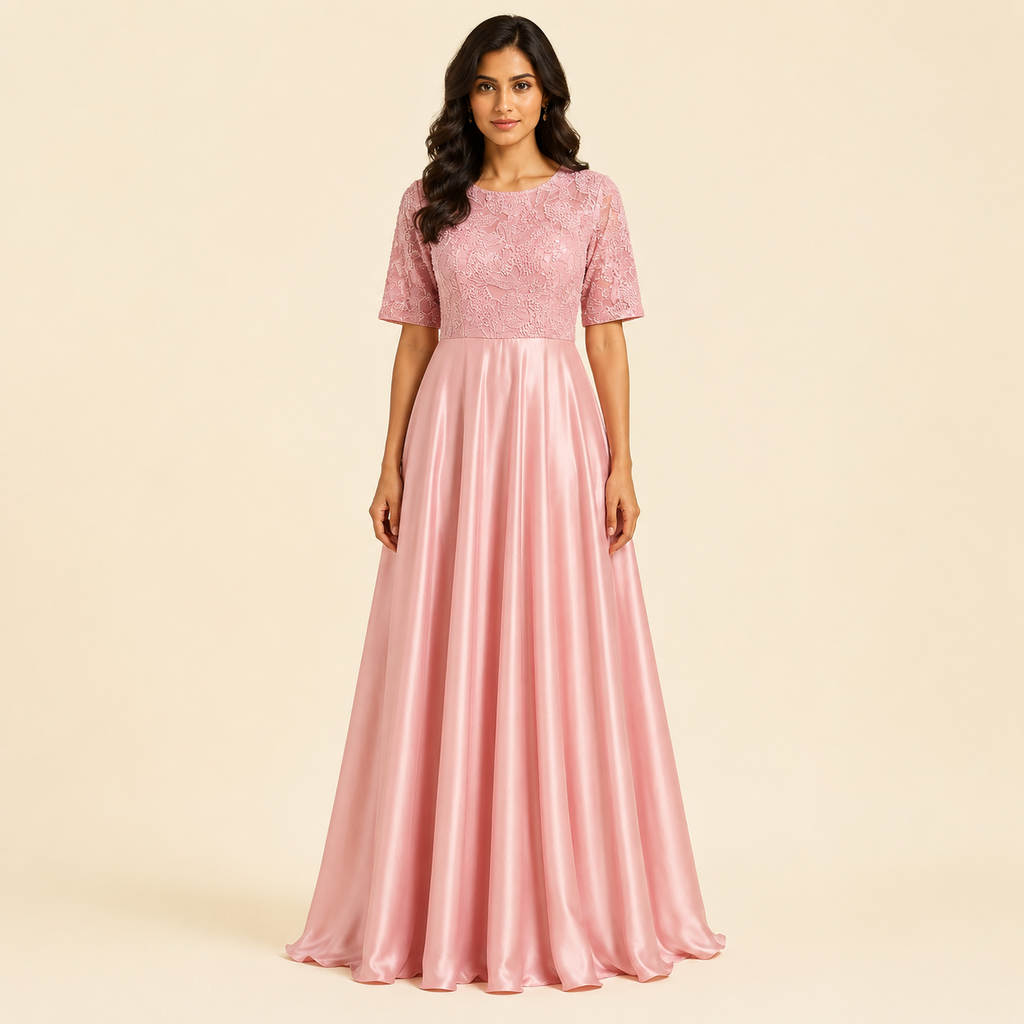 Blush Étoile Satin Maxi Dress