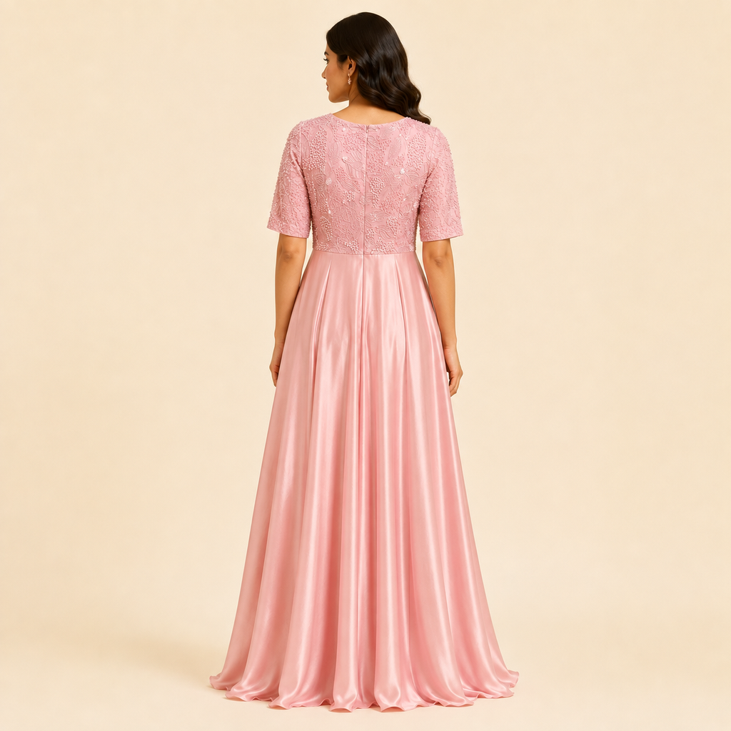 Blush Étoile Satin Maxi Dress