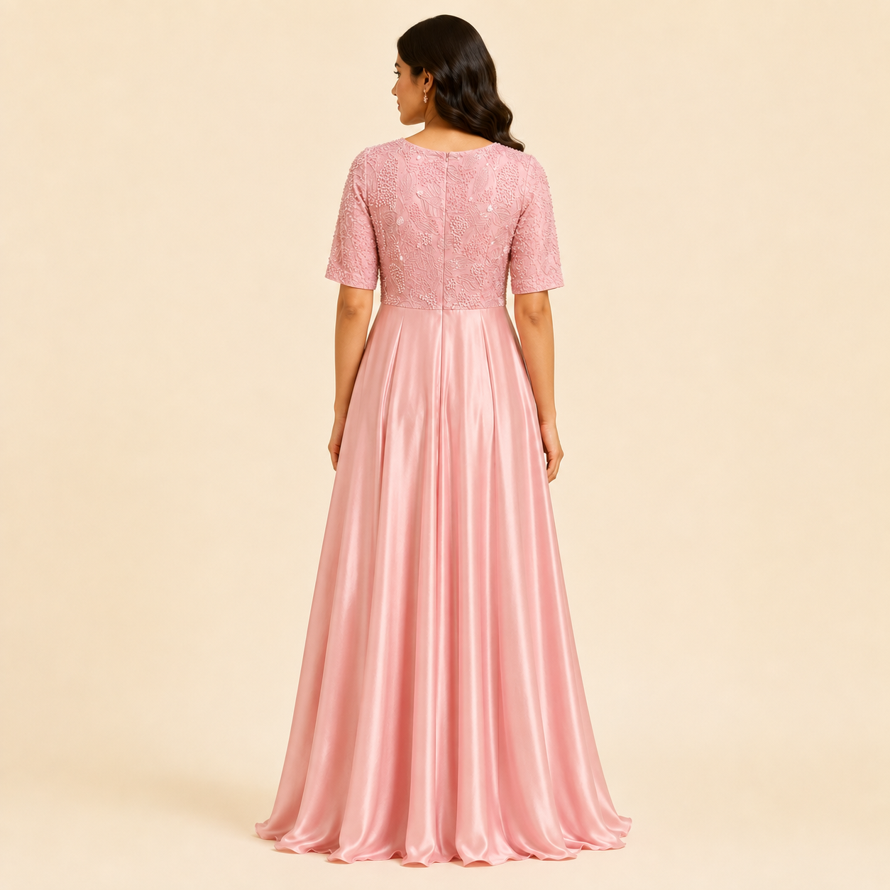 Blush Étoile Satin Maxi Dress