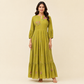 Olive Bloom Tiered Anarkali