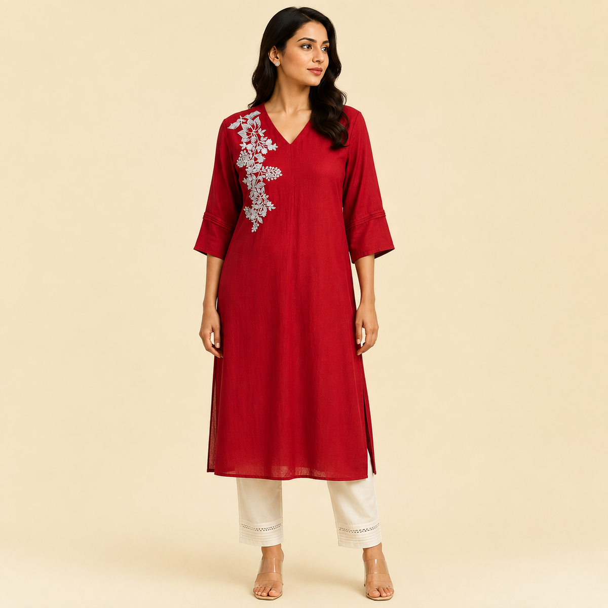 Aaradhya Embroidered Straight Kurti Set
