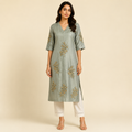 Meher Scalloped Embroidered Kurti Set