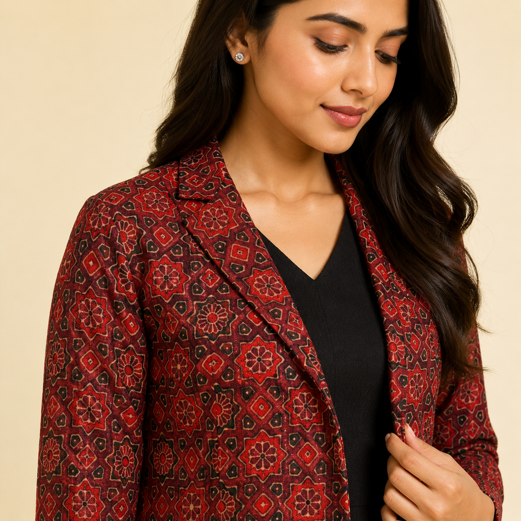 Aarohi Ajrakh Blazer Set