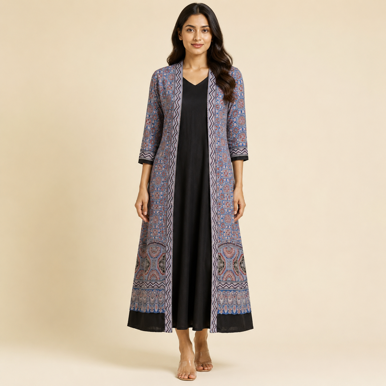 Meher Ajrakh Longline Set
