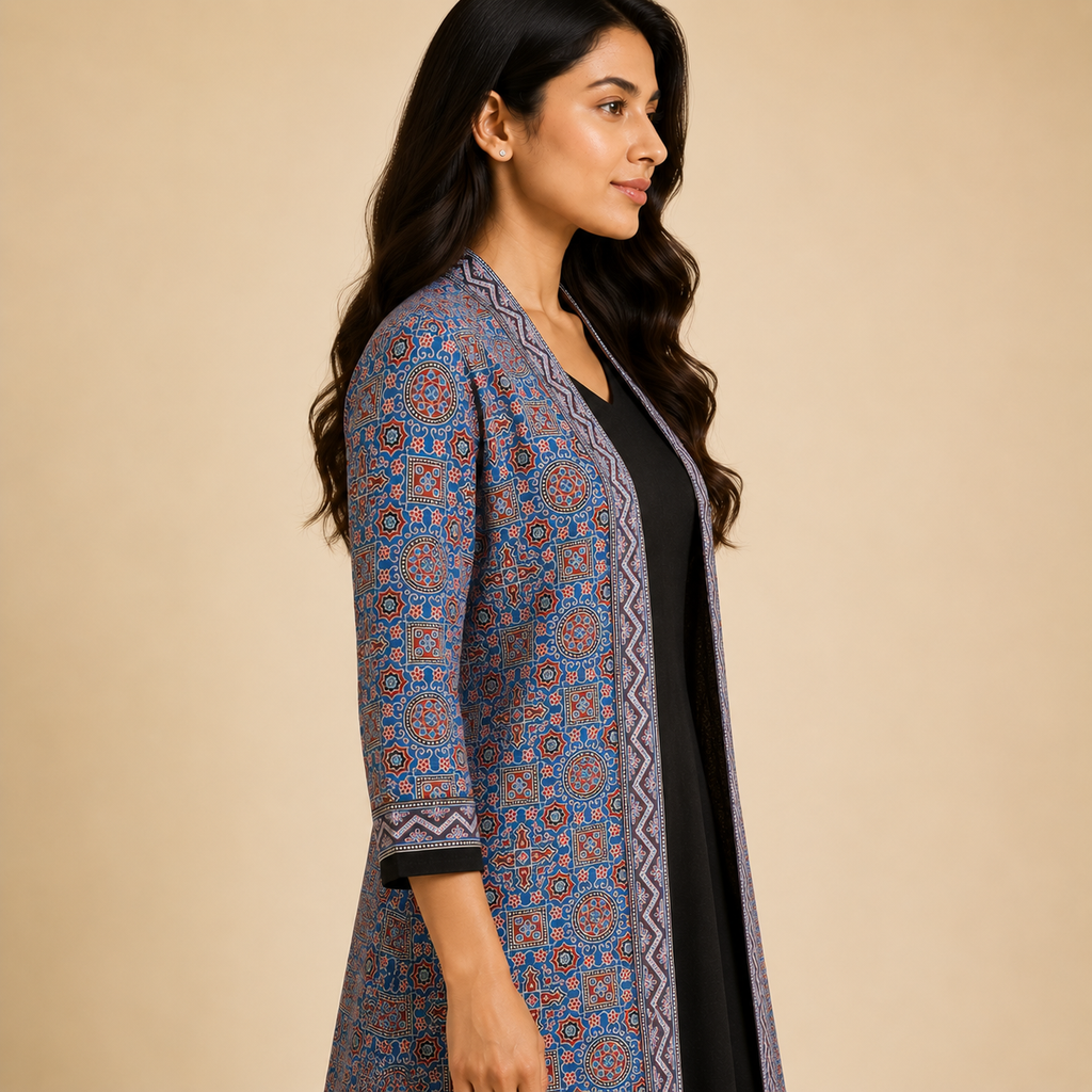 Meher Ajrakh Longline Set