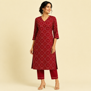 Zara Bandhani Kurti Set