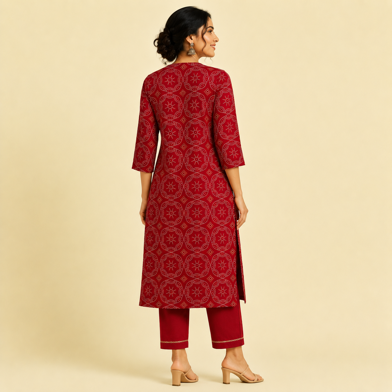 Zara Bandhani Kurti Set