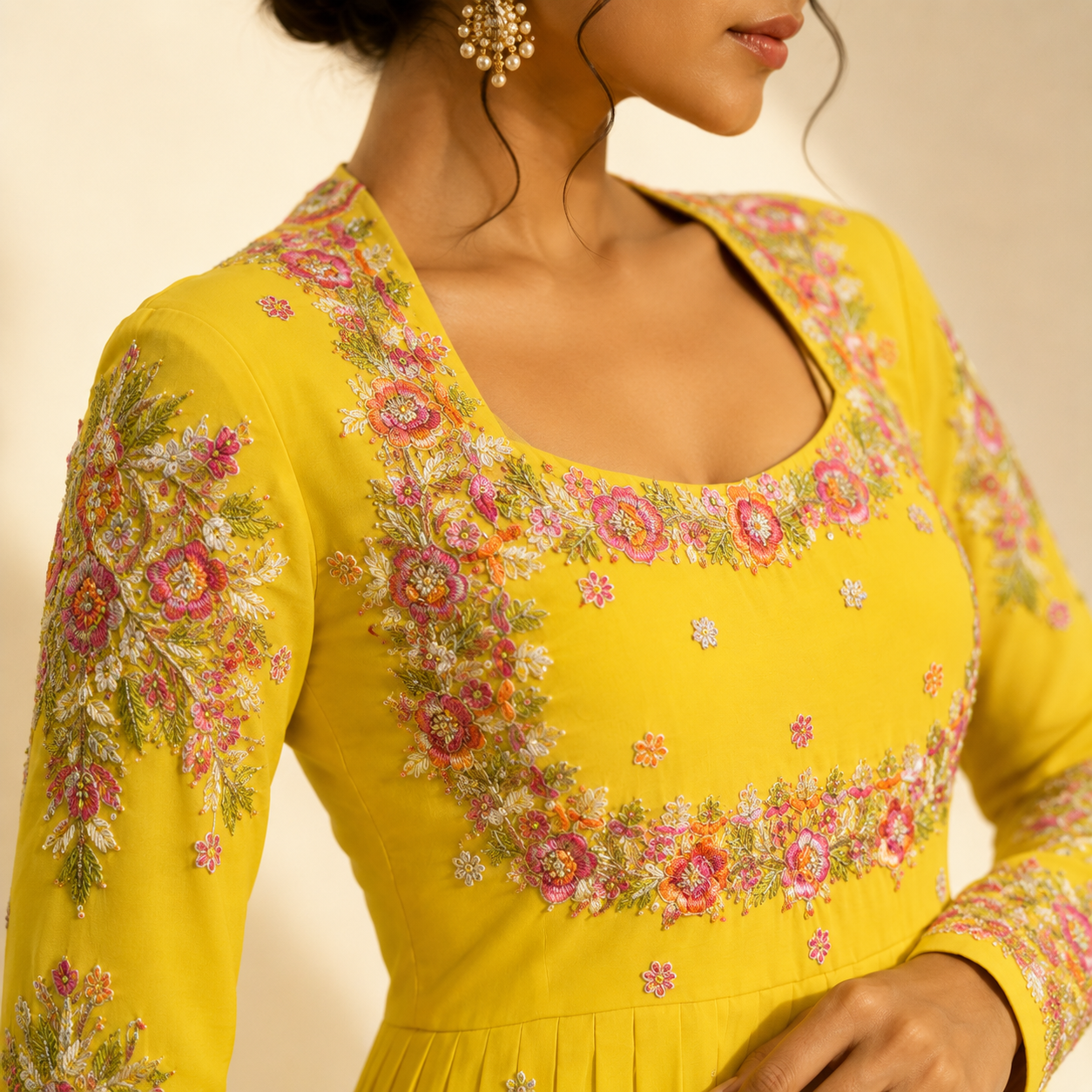 Sunlit Marigold Anarkali