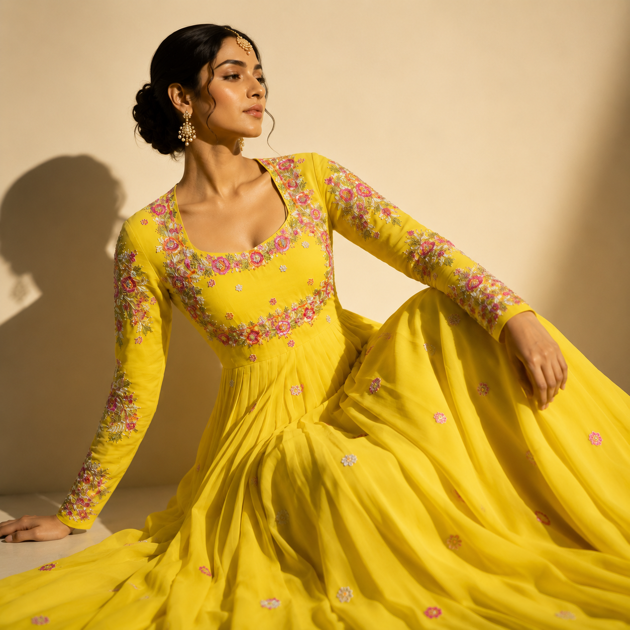 Sunlit Marigold Anarkali